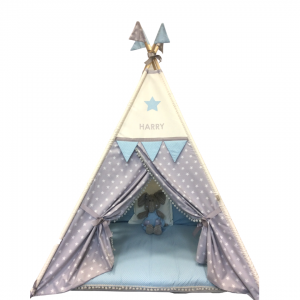 Grey Star with Blue floor Deluxe Teepee