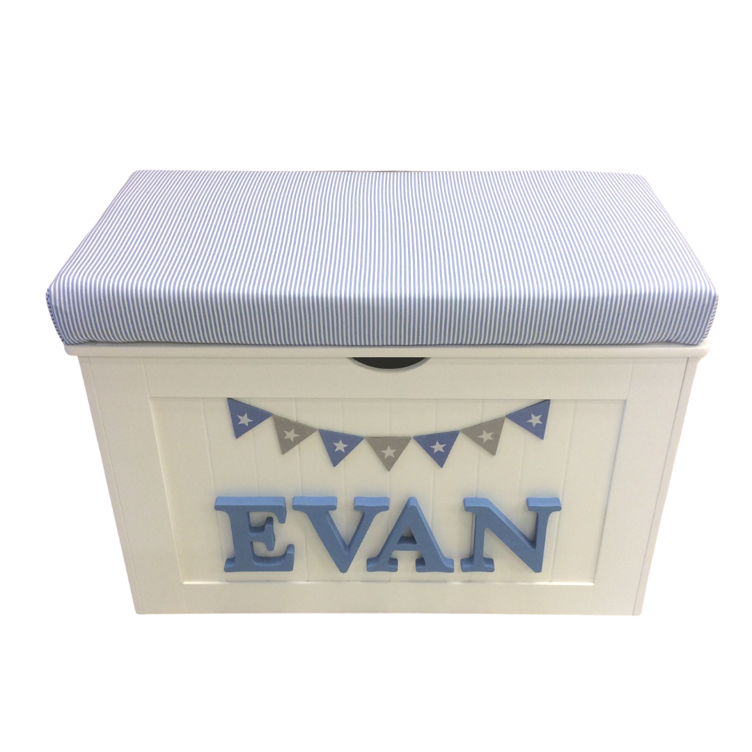 Blue Stripe Toy Box