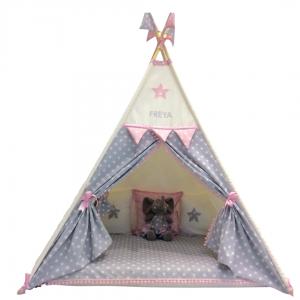 Grey Star with Pink Deluxe Teepee